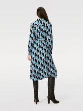 Load image into Gallery viewer, DVF GIZELLE DRESS BIRD WEAVE BALANCHINE BLUE