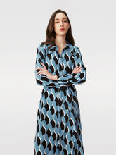 Load image into Gallery viewer, DVF GIZELLE DRESS BIRD WEAVE BALANCHINE BLUE