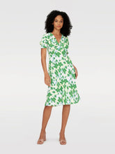 Load image into Gallery viewer, DVF	JEMMA DRESS EARTH FLORAL MULTI MED CH