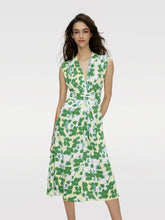 Load image into Gallery viewer, DVF	LIVIA DRESS	EARTH FLORAL MULTI MED CH