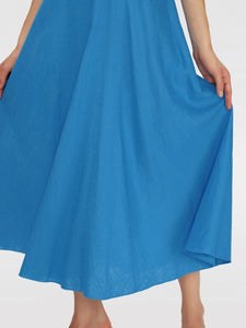 DVF	ELLIOT MIDI DRESS CERULEAN BLUE