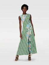 Load image into Gallery viewer, DVF	CORY DRESS	E FLORAL MULTI CERULEAN SEEDLING