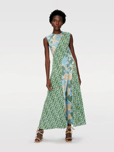 DVF	CORY DRESS	E FLORAL MULTI CERULEAN SEEDLING