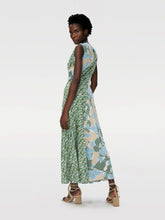 Load image into Gallery viewer, DVF	CORY DRESS	E FLORAL MULTI CERULEAN SEEDLING