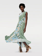 Load image into Gallery viewer, DVF	CORY DRESS	E FLORAL MULTI CERULEAN SEEDLING