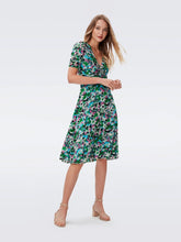 Load image into Gallery viewer, DVF	KOREN REVERSIBLE DRESS FLOWER BED/ARTA GEO GREEN