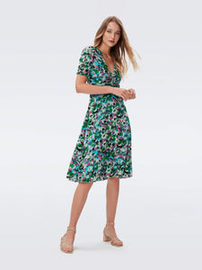 DVF	KOREN REVERSIBLE DRESS FLOWER BED/ARTA GEO GREEN