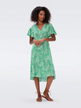 Load image into Gallery viewer, DVF BERTIE DRESS ATHENS PAISLEY INDIAN GREEN