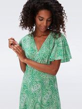 Load image into Gallery viewer, DVF BERTIE DRESS ATHENS PAISLEY INDIAN GREEN