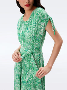 DVF REGGIO DRESS ATHENS PAISLEY INDIAN GREEN