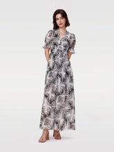 Load image into Gallery viewer, DVF	ERICA LONG DRESS SEA HOLLY BLACK