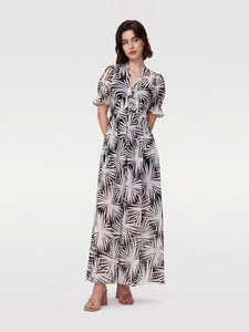 DVF	ERICA LONG DRESS SEA HOLLY BLACK