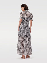 Load image into Gallery viewer, DVF	ERICA LONG DRESS SEA HOLLY BLACK