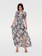 Load image into Gallery viewer, DVF	ERICA LONG DRESS SEA HOLLY BLACK