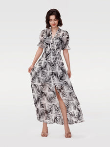 DVF	ERICA LONG DRESS SEA HOLLY BLACK