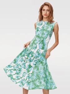 DVF	SUNNIVA DRESS	SEA TREES SEA HOLLEY GREEN