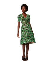 Load image into Gallery viewer, DVF KOREN REVERSIBLE DRESS IMPROV IRIS GN MED/DECO GEO SM