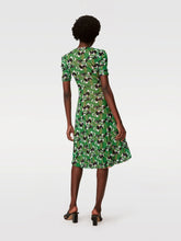 Load image into Gallery viewer, DVF KOREN REVERSIBLE DRESS IMPROV IRIS GN MED/DECO GEO SM