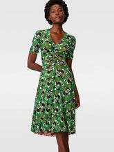 Load image into Gallery viewer, DVF KOREN REVERSIBLE DRESS IMPROV IRIS GN MED/DECO GEO SM