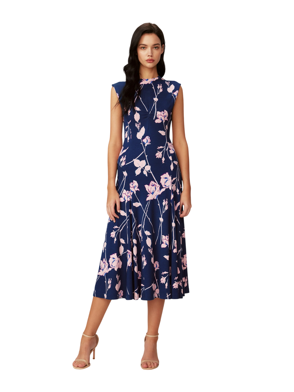 DVF LEORA DRESS FINAL ACT FLORAL BLUSH PINK