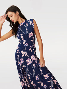 DVF LEORA DRESS FINAL ACT FLORAL BLUSH PINK