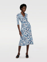 Load image into Gallery viewer, DVF	ABIGAIL MIDI DRESS BIRD OF PARADISE IVORY