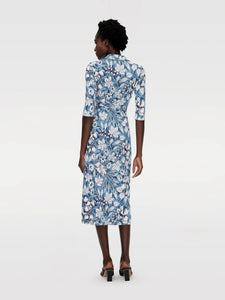 DVF	ABIGAIL MIDI DRESS BIRD OF PARADISE IVORY