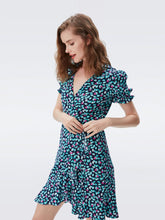 Load image into Gallery viewer, DVF	EMILIA MINI DRESS DAISY BUDS NAVY