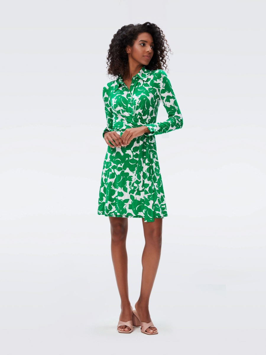 DVF DIDI DRESS FLORA NOCTURNA GREEN