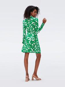 DVF DIDI DRESS FLORA NOCTURNA GREEN