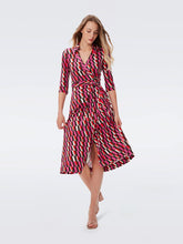 Load image into Gallery viewer, DVF	ABIGAIL MIDI DRESS ARTA GEO PINK ME