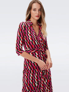 DVF	ABIGAIL MIDI DRESS ARTA GEO PINK ME