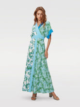 Load image into Gallery viewer, DVF	SOFIE DRESS	SEA TREES SEA HOLLY GREEN