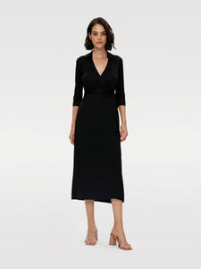 DVF	ABIGAIL MIDI DRESS BLACK