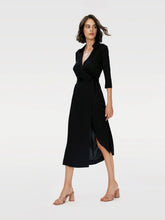 Load image into Gallery viewer, DVF	ABIGAIL MIDI DRESS BLACK