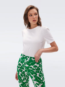 DVF BROOKLYN PANTS FLORA NOCTURNA GREEN