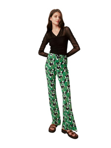 DVF BROOKLYN PANTS IMPROV IRIS GREEN LG