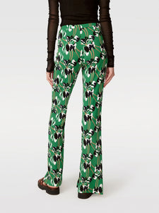 DVF BROOKLYN PANTS IMPROV IRIS GREEN LG