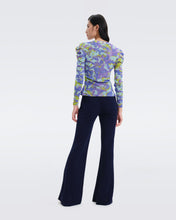 Load image into Gallery viewer, DVF GLADYS TOP REVERSIBLE CLOUDS OCH/SCRIBBLE GRDN OCH