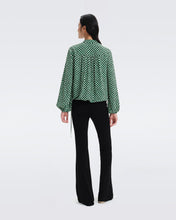 Load image into Gallery viewer, DVF GINNY BLOUSE PAINTED CUBE SM INDIAN GREEN