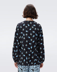 DVF NEW FREDDIE BLOUSE PEOPLE DANCING BLACK