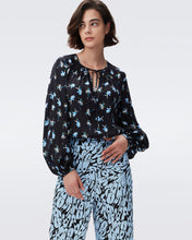 Load image into Gallery viewer, DVF NEW FREDDIE BLOUSE PEOPLE DANCING BLACK