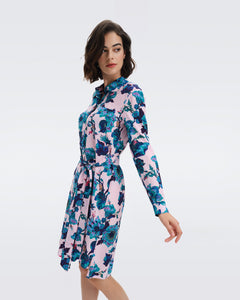 DVF PRITA DRESS ASTRANTIA LG GODDESS TURQ