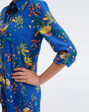 Load image into Gallery viewer, DVF PRITA DRESS SUMMER BOUQUETS INDIGO