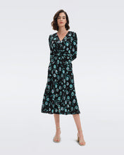 Load image into Gallery viewer, DVF ANABA DRESS FIDDLEHEADS LG BLACK