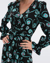 Load image into Gallery viewer, DVF ANABA DRESS FIDDLEHEADS LG BLACK