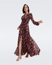 Load image into Gallery viewer, DVF SEAN DRESS ASTRANTIA MED BLACK