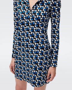 DVF REINA DRESS SHIFTED WINGS IVORY