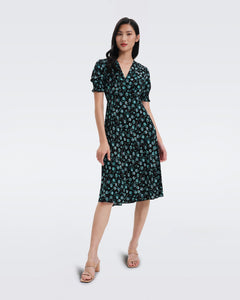 DVF JEMMA DRESS FIDDLEHEADS SM BLACK