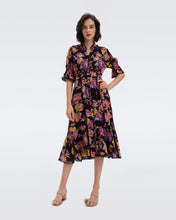 Load image into Gallery viewer, DVF PEACH DRESS ASTRANTIA LG BLACK